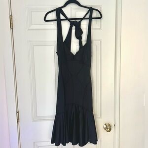 Zac Posen Black Panel Mini Cocktail Dress